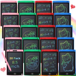 20-Pack LCD Writing Tablets for Kids – 8.5-Inch Reusable Doodle & Drawing Pads – Erasable Electronic Writing Boards in Blue, Red, Green & Pink – Educational Toy for Boys & Girls Ages 3-8