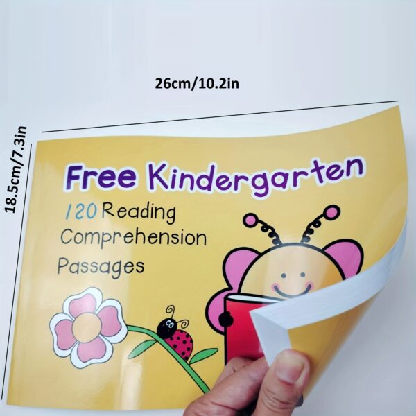 Kindergarten Reading Comprehension Workbook – 120 Educational Passages with Photos & Questions – Literacy Skills Practice Book for Early Readers – Ages 4-6 – Black, White, Yellow Cover - Image 2