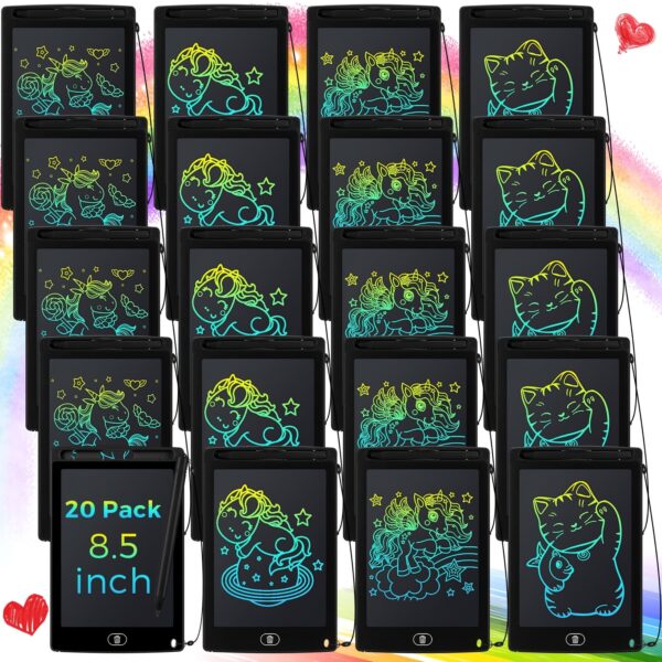 20-Pack LCD Writing Tablets for Kids – 8.5-Inch Reusable Doodle & Drawing Pads – Erasable Electronic Writing Boards in Blue, Red, Green & Pink – Educational Toy for Boys & Girls Ages 3-8 - Image 4