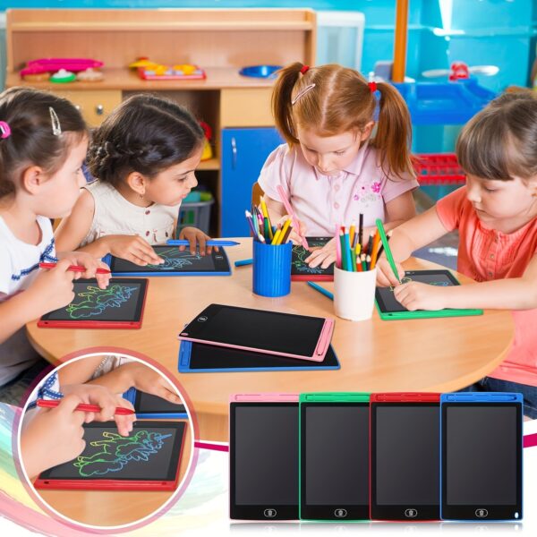 20-Pack LCD Writing Tablets for Kids – 8.5-Inch Reusable Doodle & Drawing Pads – Erasable Electronic Writing Boards in Blue, Red, Green & Pink – Educational Toy for Boys & Girls Ages 3-8 - Image 2