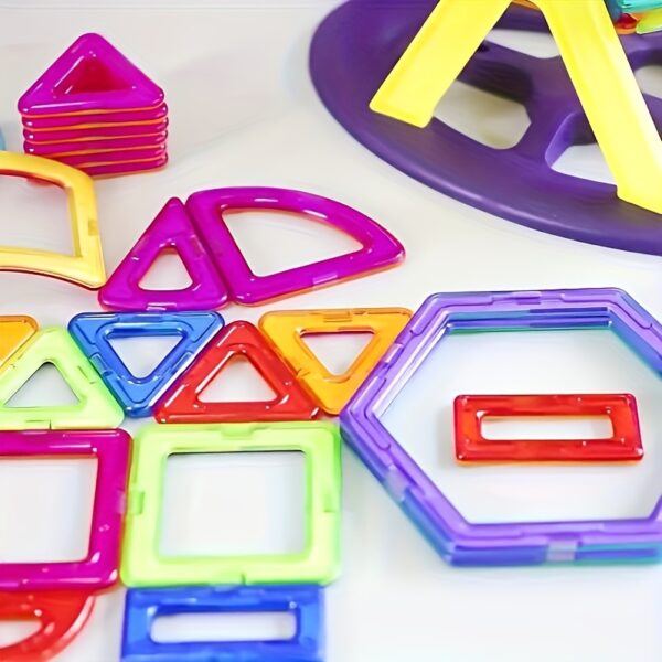122pcs Magnetic Building Blocks for Kids – Large-Sized DIY STEM Educational Construction Set with Magnetic Tiles – Creative Learning Toy for Boys & Girls – Ideal Birthday, Halloween & Valentine’s Day Gift - Image 4